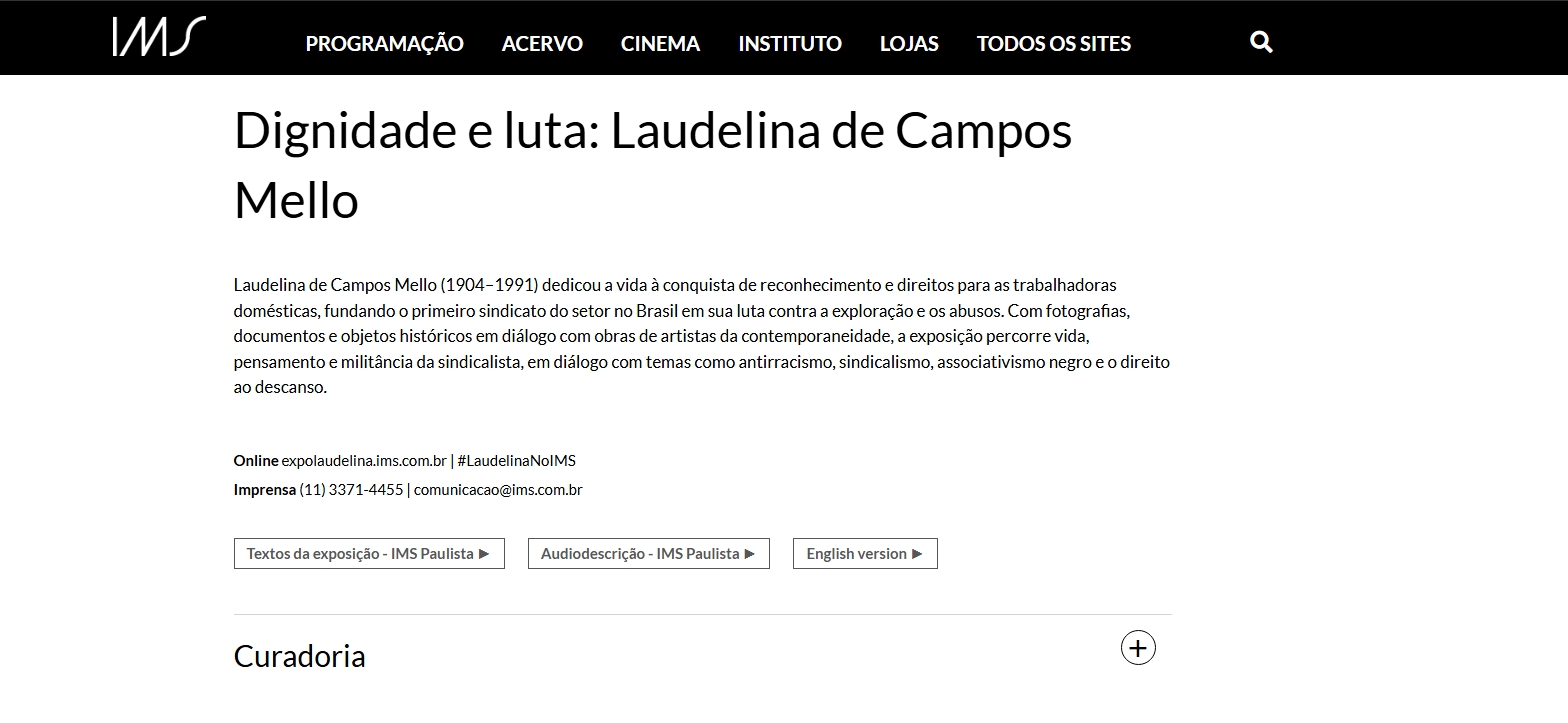 Foto de Visita à exposição "Dignidade e luta: Laudelina de Campos Mello" - no Instituto Moreira Salles