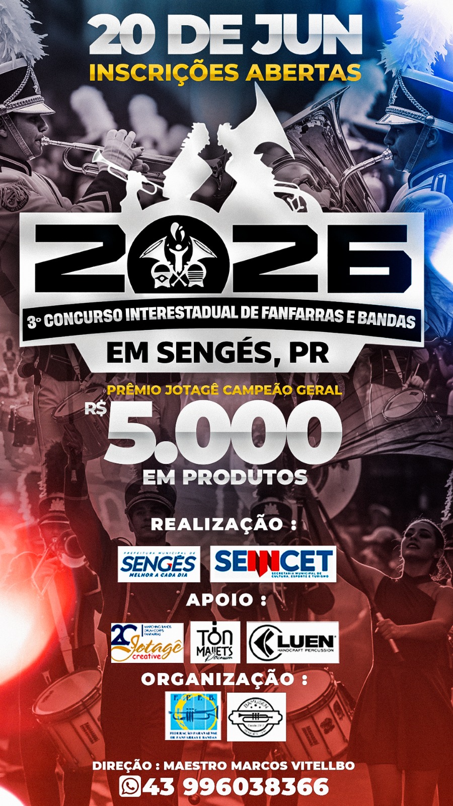 Foto de Concurso Interestadual de Bandas e Fanfarras em Sengés PR